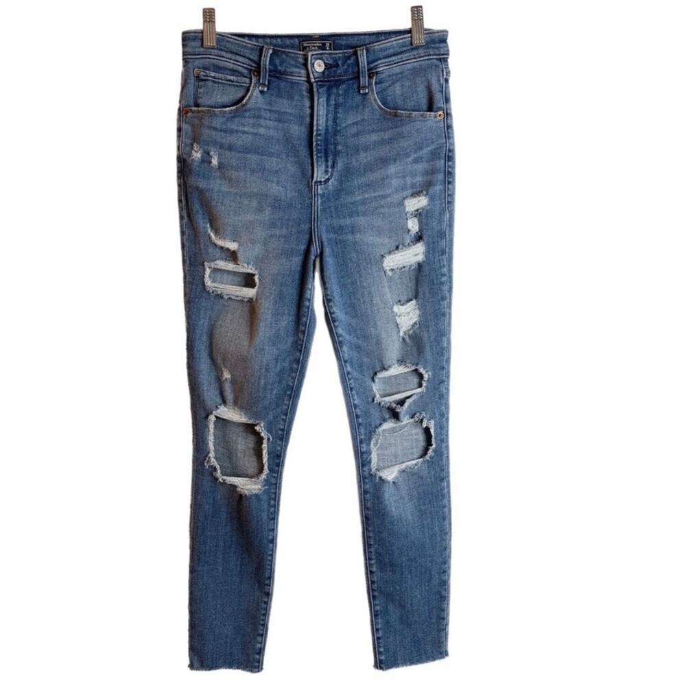 Abercrombie & Fitch Women's Jeans 28/6S Simone High Rise Super Skinny Distressed - Picture 2 of 8